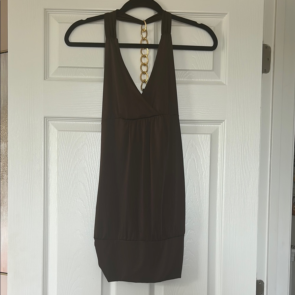 Vintage Y2K brown top with chain